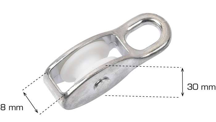 Blokkrulle elforsinket 8 mm